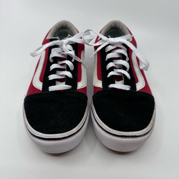 Vans Comfycush Old Skool Black Red Checkerboard Skateboard Shoes Kids US 3 EU 34 - Picture 3 of 8
